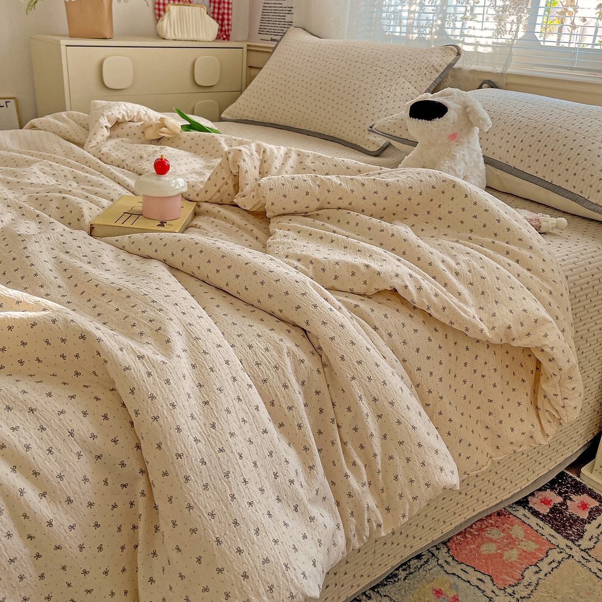 91家纺网 家纺一手货源 找家纺 繁花家居 2025新款超爆款床盖款夏被夏凉被空调被四件套 床盖款-蝴蝶可可