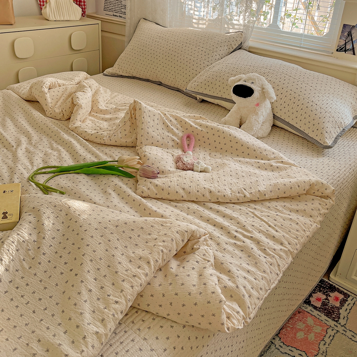 91家纺网 家纺一手货源 找家纺 繁花家居 2025新款超爆款床盖款夏被夏凉被空调被四件套 床盖款-蝴蝶可可