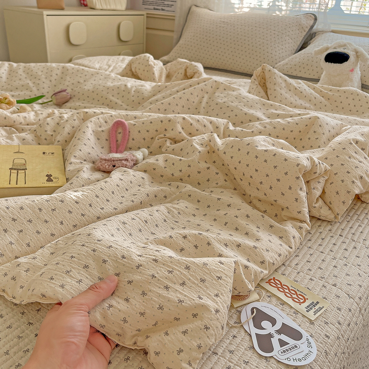 91家纺网 家纺一手货源 找家纺 繁花家居 2025新款超爆款床盖款夏被夏凉被空调被四件套 床盖款-蝴蝶可可