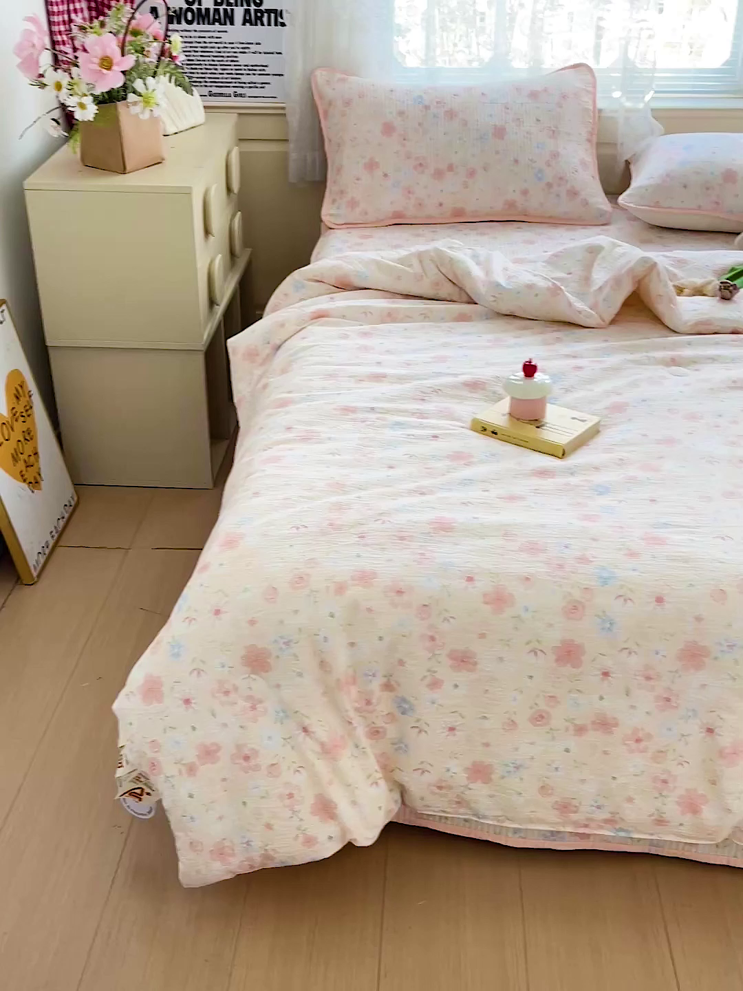 91家纺网 家纺一手货源 找家纺 繁花家居 2025新款超爆款床盖款夏被夏凉被空调被四件套 床盖款-山茶花