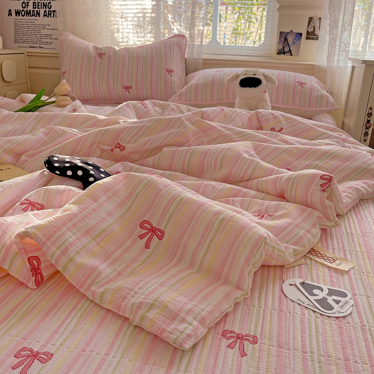 91家纺网 家纺一手货源 找家纺 繁花家居 2025新款超爆款床盖款夏被夏凉被空调被四件套 床盖款-甜心物语