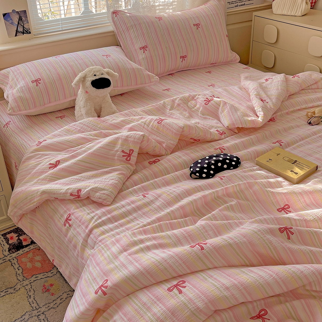 91家纺网 家纺一手货源 找家纺 繁花家居 2025新款超爆款床盖款夏被夏凉被空调被四件套 床盖款-甜心物语