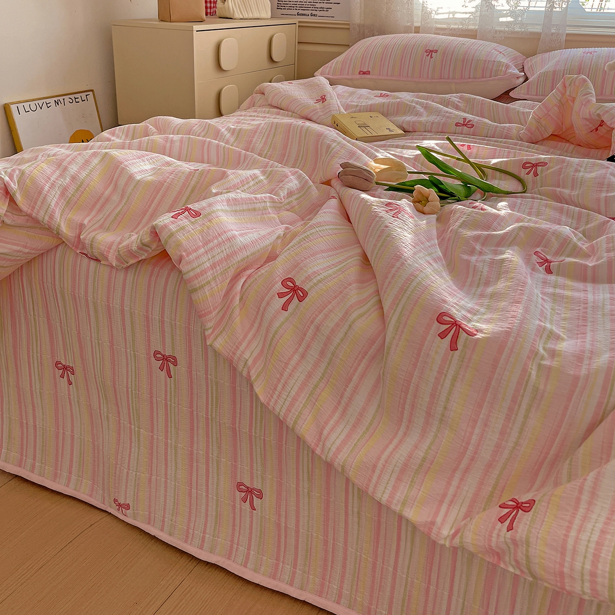 91家纺网 家纺一手货源 找家纺 繁花家居 2025新款超爆款床盖款夏被夏凉被空调被四件套 床盖款-甜心物语