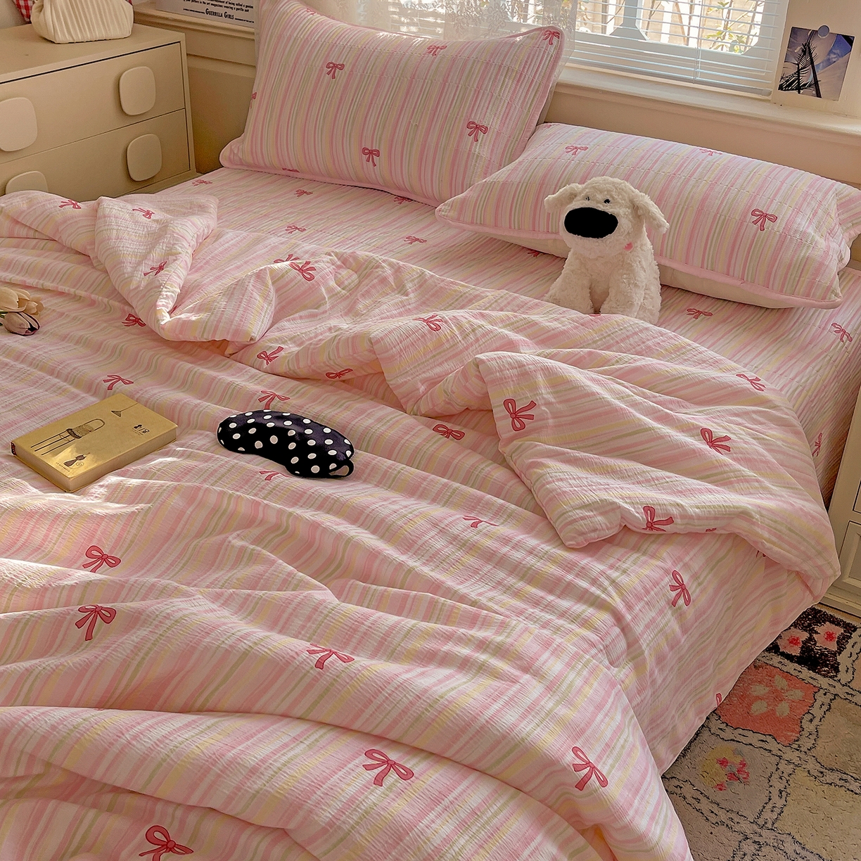 91家纺网 家纺一手货源 找家纺 繁花家居 2025新款超爆款床盖款夏被夏凉被空调被四件套 床盖款-甜心物语