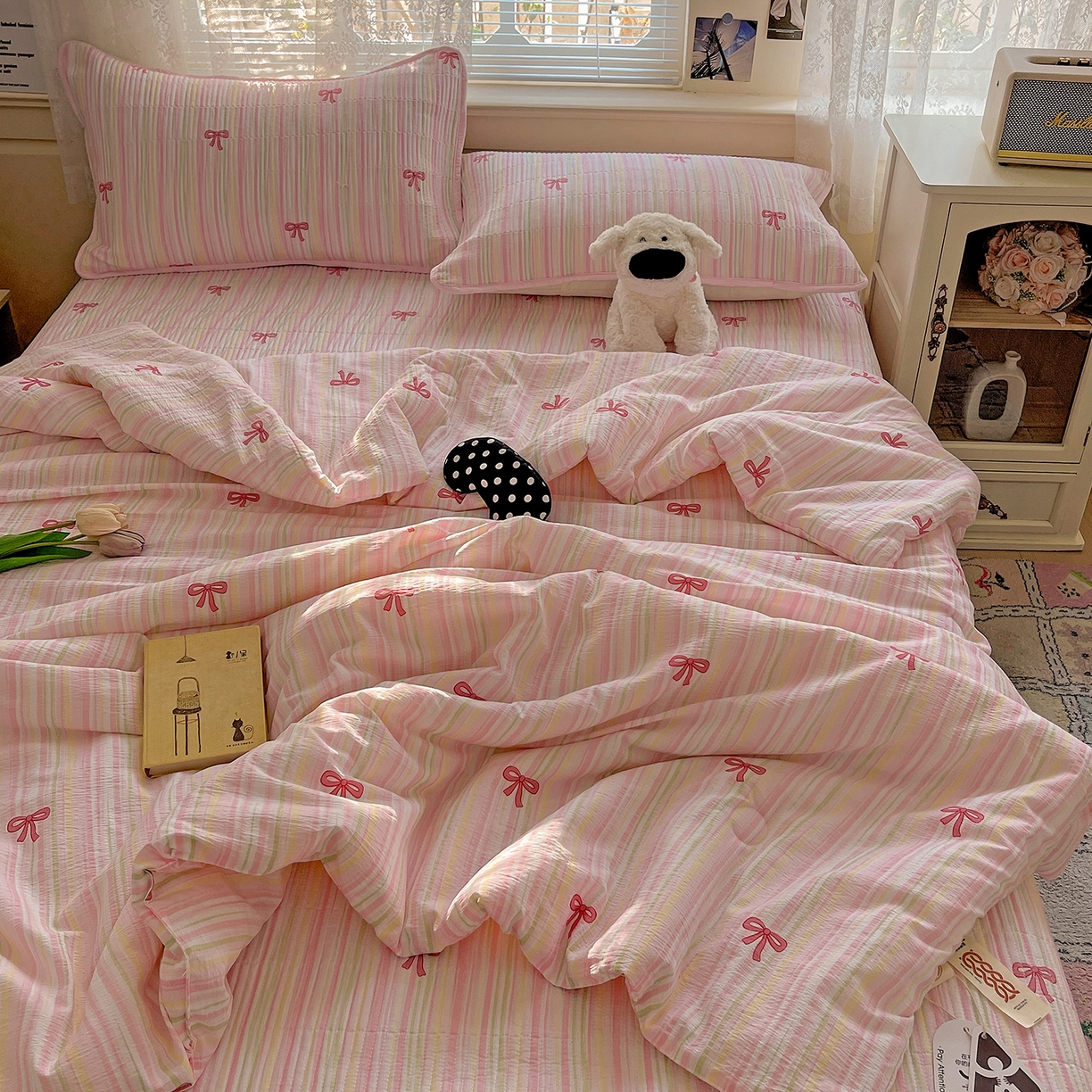 91家纺网 家纺一手货源 找家纺 繁花家居 2025新款超爆款床盖款夏被夏凉被空调被四件套 床盖款-甜心物语