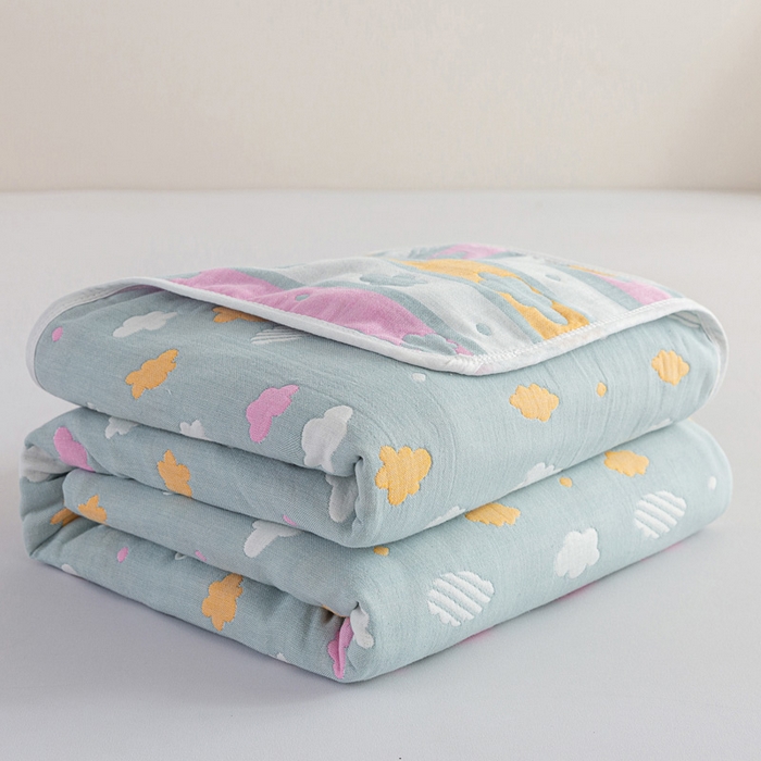 91家纺网 家纺一手货源 找家纺 （总）乐家2023新款A类六层纱全棉纱布毯毛巾被