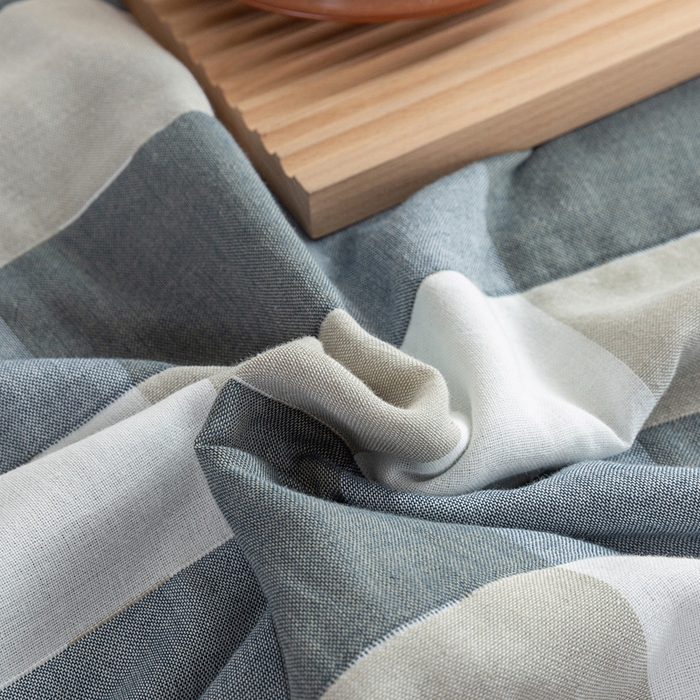 91家纺网 家纺一手货源 找家纺 乐家2023新款A类六层纱全棉纱布毯毛巾被 复古格蓝色