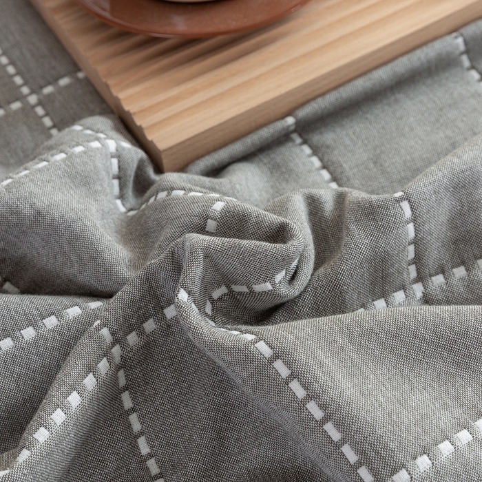 91家纺网 家纺一手货源 找家纺 乐家2023新款A类六层纱全棉纱布毯毛巾被 虚线格灰