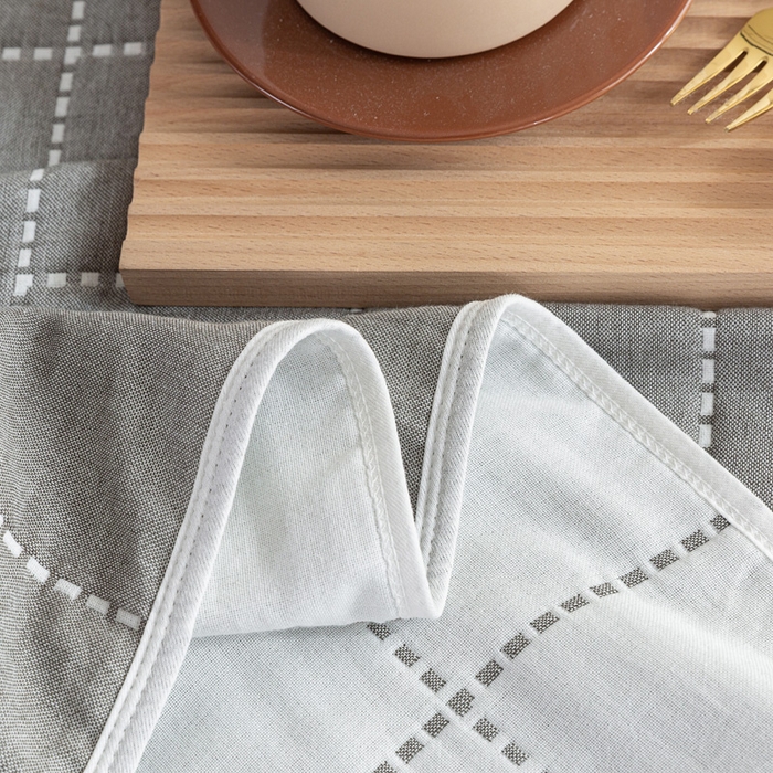 91家纺网 家纺一手货源 找家纺 乐家2023新款A类六层纱全棉纱布毯毛巾被 虚线格灰