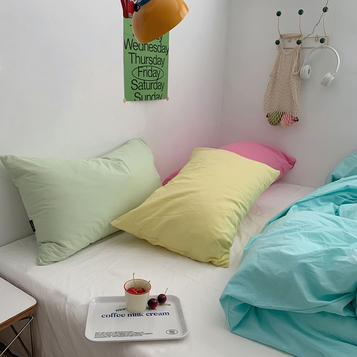 91家纺网 家纺一手货源 找家纺 （总）柚可家居 2024新款多巴胺撞色水洗棉四件套3