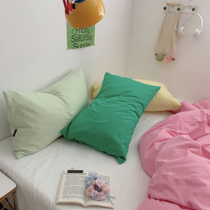 91家纺网 家纺一手货源 找家纺 （总）柚可家居 2024新款多巴胺撞色水洗棉四件套2