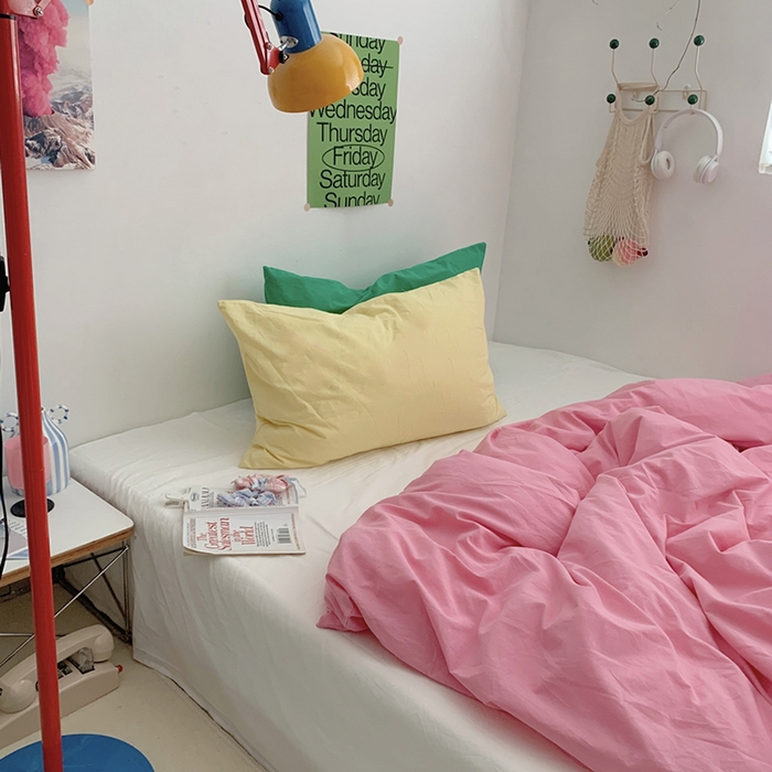 91家纺网 家纺一手货源 找家纺 （总）柚可家居 2024新款多巴胺撞色水洗棉四件套2