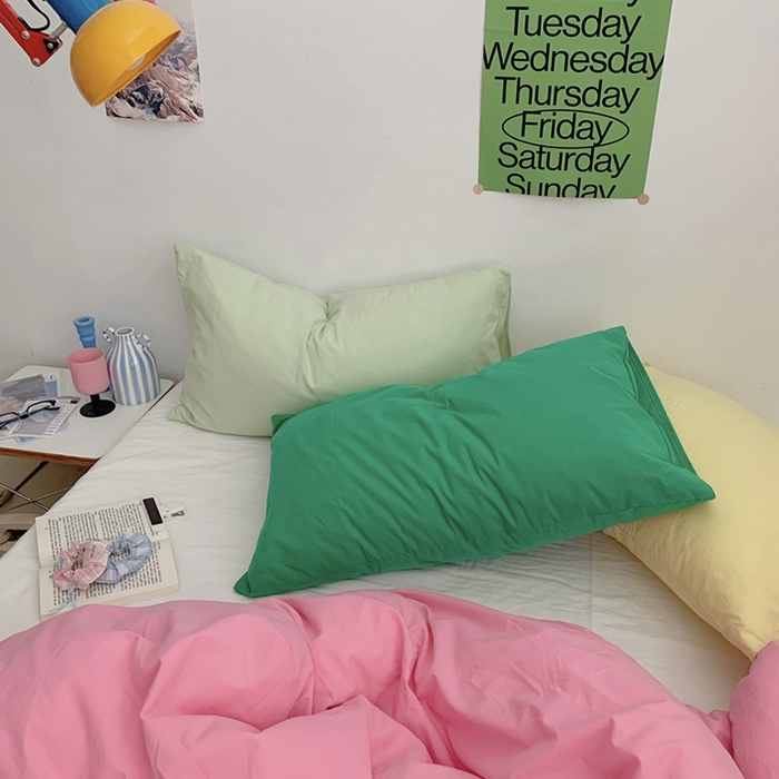 91家纺网 家纺一手货源 找家纺 （总）柚可家居 2024新款多巴胺撞色水洗棉四件套2