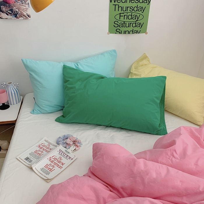 91家纺网 家纺一手货源 找家纺 （总）柚可家居 2024新款多巴胺撞色水洗棉四件套2