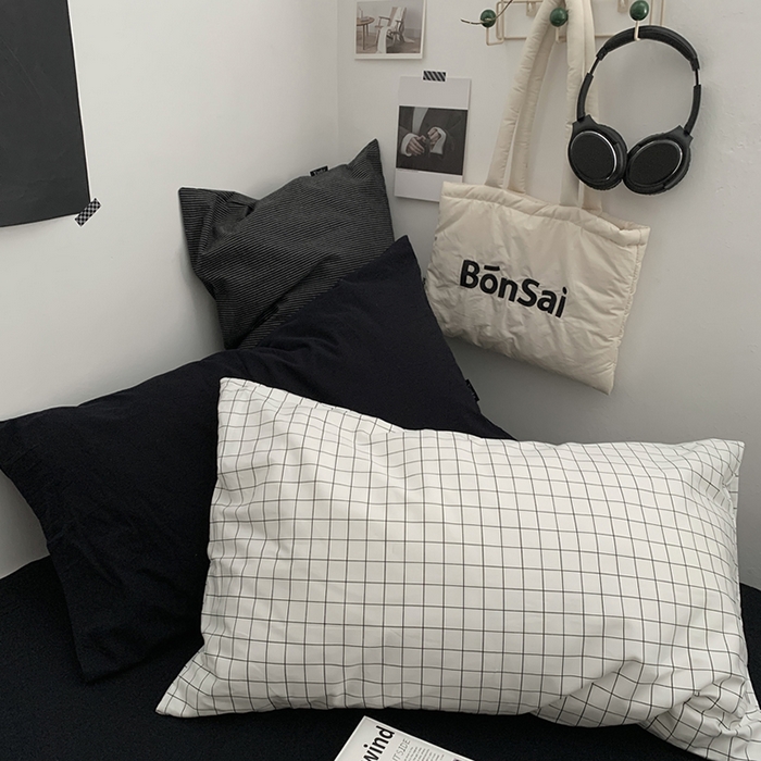 91家纺网 家纺一手货源 找家纺 （总）柚可家居 2024新款纯棉40支色织纯色印花单枕套10