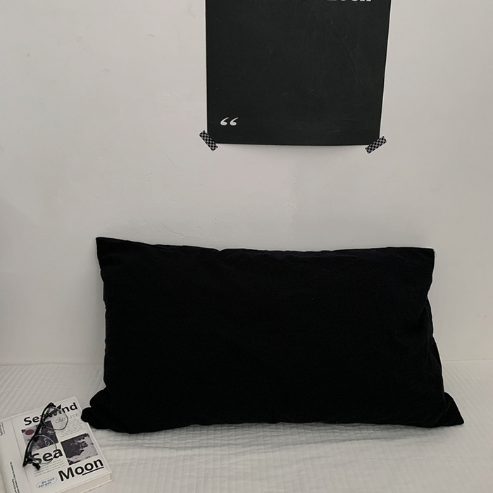 91家纺网 家纺一手货源 找家纺 柚可家居 2024新款纯棉40支色织纯色印花单枕套10 黑色