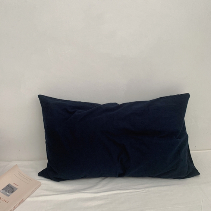 柚可家居 2024秋季新款全棉纯棉单枕套11 藏蓝单枕套