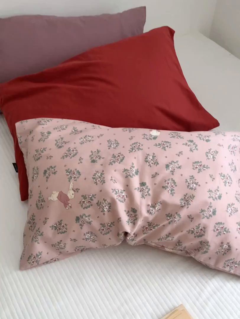 91家纺网 家纺一手货源 找家纺 （总）柚可家居 2024新款纯棉40支色织纯色印花单枕套8