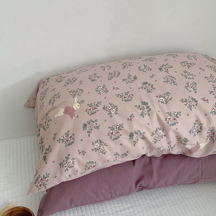 91家纺网 家纺一手货源 找家纺 柚可家居 2024新款纯棉40支色织纯色印花单枕套8 树莓红