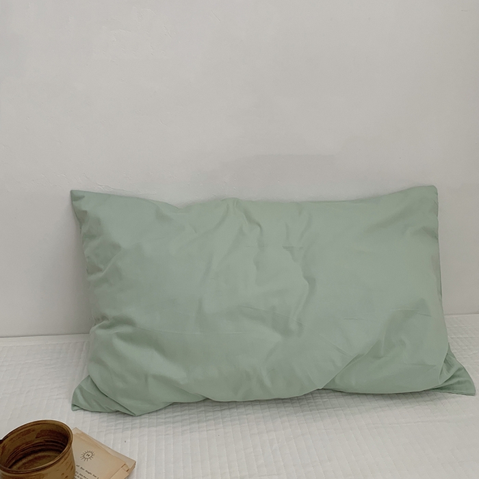 91家纺网 家纺一手货源 找家纺 柚可家居 2024新款纯棉40支色织纯色印花单枕套7 浅绿