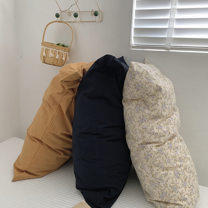 91家纺网 家纺一手货源 找家纺 柚可家居 2024新款纯棉40支色织纯色印花单枕套7 藏蓝