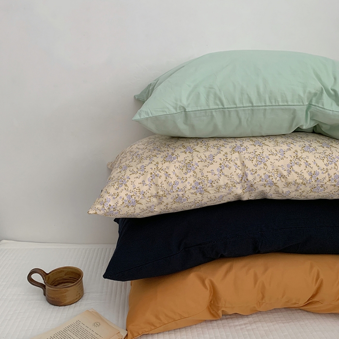 91家纺网 家纺一手货源 找家纺 柚可家居 2024新款纯棉40支色织纯色印花单枕套7 浅绿