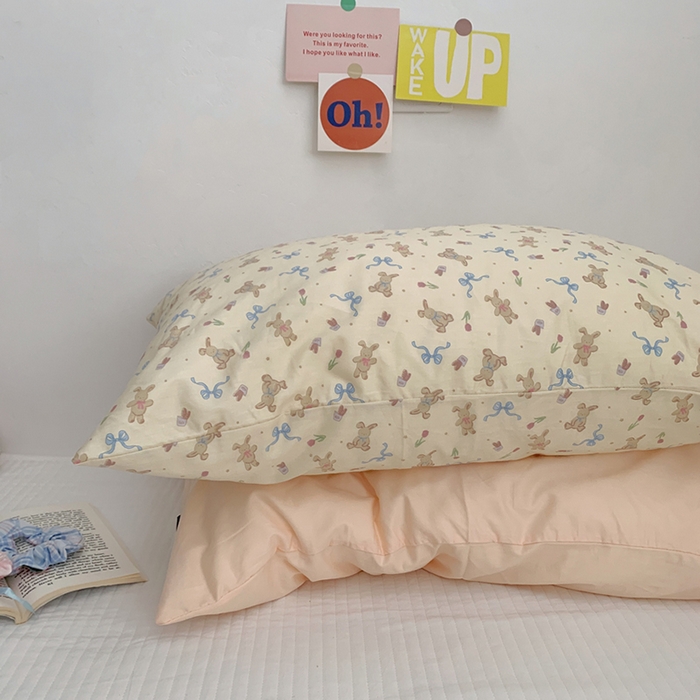 91家纺网 家纺一手货源 找家纺 （总）柚可家居 2024新款纯棉40支色织纯色印花单枕套6