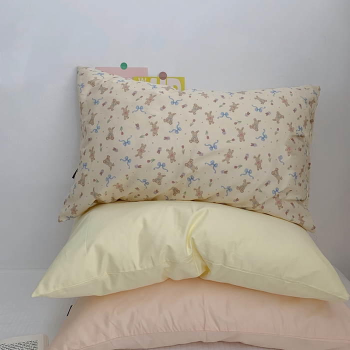 91家纺网 家纺一手货源 找家纺 （总）柚可家居 2024新款纯棉40支色织纯色印花单枕套6