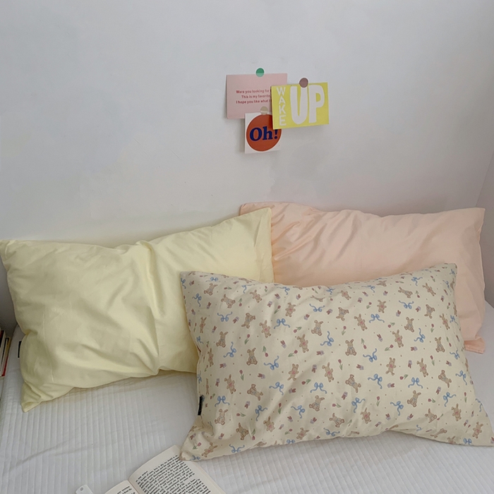 91家纺网 家纺一手货源 找家纺 （总）柚可家居 2024新款纯棉40支色织纯色印花单枕套6