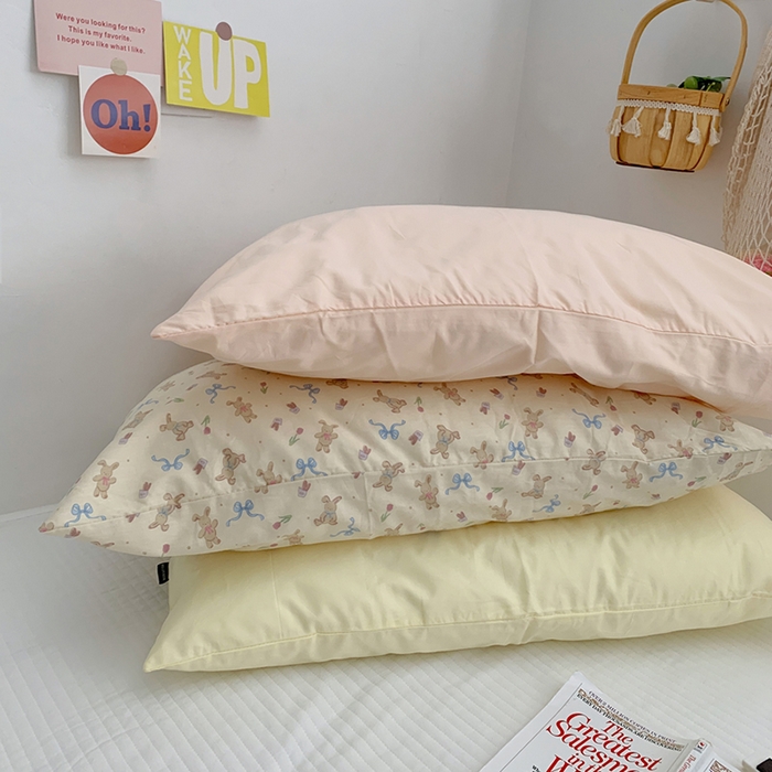 91家纺网 家纺一手货源 找家纺 柚可家居 2024新款纯棉40支色织纯色印花单枕套6 胭脂玉