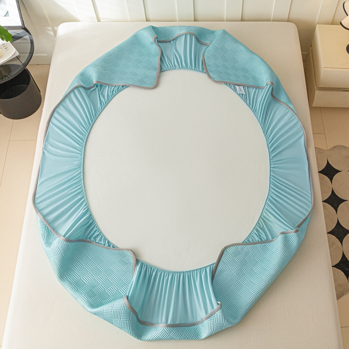 91家纺网 家纺一手货源 找家纺 （总）欧邦 2025新款雅阁系列提花冰豆豆床笠款夏被四件套