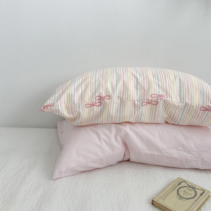 91家纺网 家纺一手货源 找家纺 柚可家居 2024新款纯棉40支色织纯色印花单枕套5 天兰