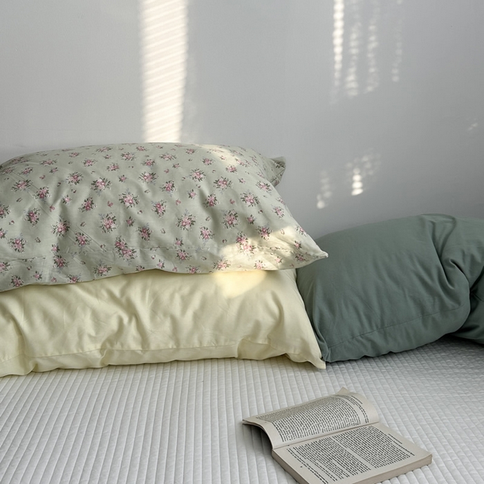 91家纺网 家纺一手货源 找家纺 （总）柚可家居 2024新款纯棉40支色织纯色印花单枕套3