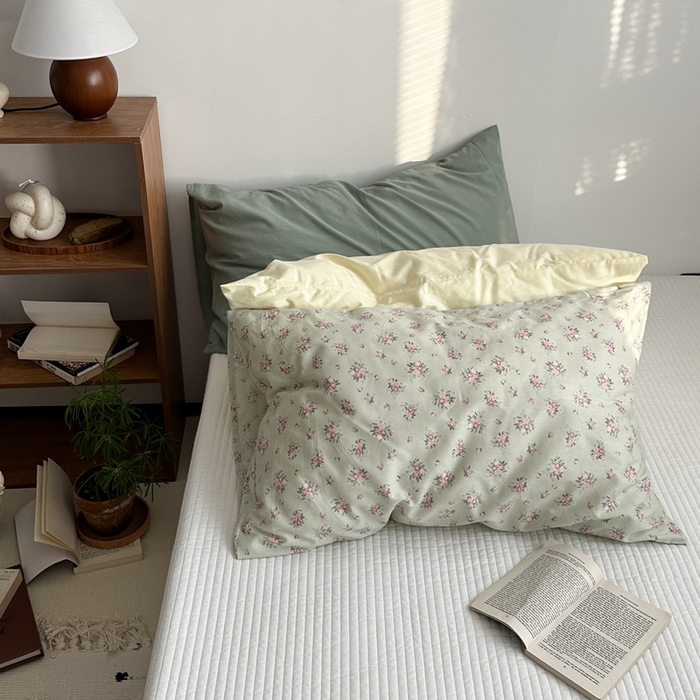 91家纺网 家纺一手货源 找家纺 （总）柚可家居 2024新款纯棉40支色织纯色印花单枕套3