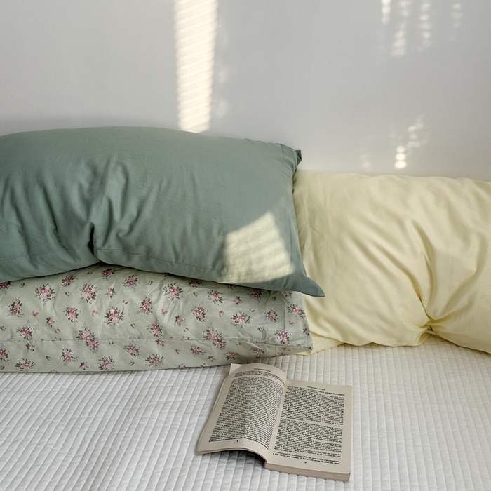 91家纺网 家纺一手货源 找家纺 （总）柚可家居 2024新款纯棉40支色织纯色印花单枕套3