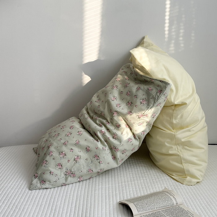 91家纺网 家纺一手货源 找家纺 （总）柚可家居 2024新款纯棉40支色织纯色印花单枕套3