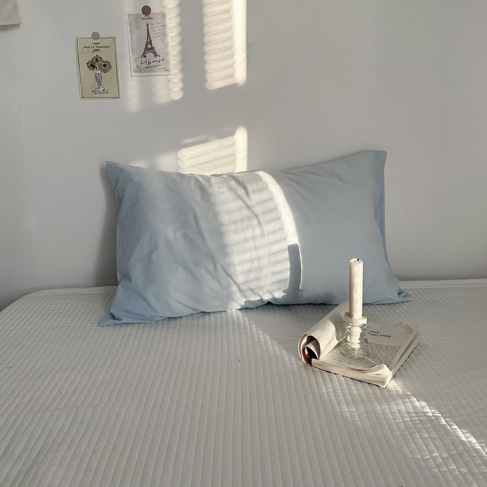 91家纺网 家纺一手货源 找家纺 （总）柚可家居 2024新款纯棉40支色织纯色印花单枕套2