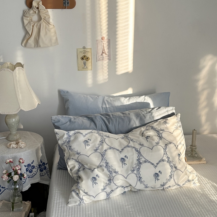 91家纺网 家纺一手货源 找家纺 柚可家居 2024新款纯棉40支色织纯色印花单枕套2 海洋之星