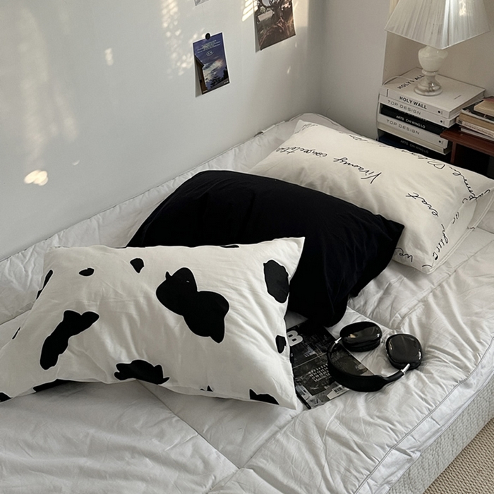 91家纺网 家纺一手货源 找家纺 （总）柚可家居 2024新款纯棉40支色织纯色印花单枕套1