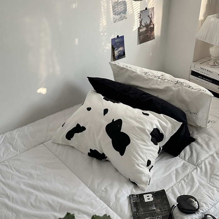 91家纺网 家纺一手货源 找家纺 柚可家居 2024新款纯棉40支色织纯色印花单枕套1 黑色