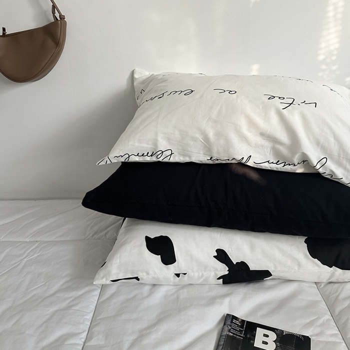 91家纺网 家纺一手货源 找家纺 柚可家居 2024新款纯棉40支色织纯色印花单枕套1 英文信