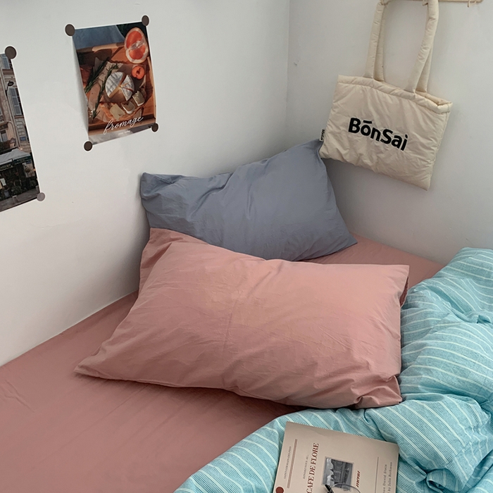 91家纺网 家纺一手货源 找家纺 柚可家居 2024新款40支色织全棉水洗棉三拼四件套 和川