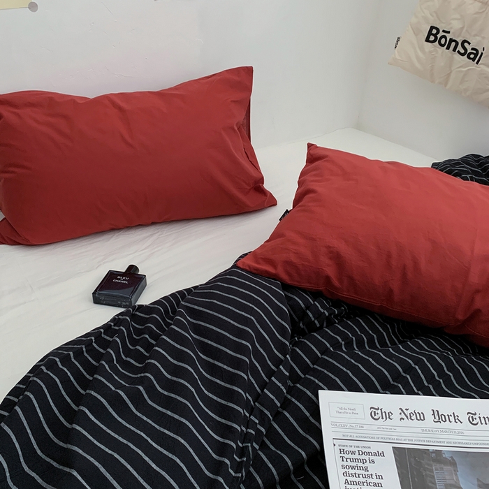 91家纺网 家纺一手货源 找家纺 柚可家居 2024新款40支色织全棉水洗棉三拼四件套 加德纳