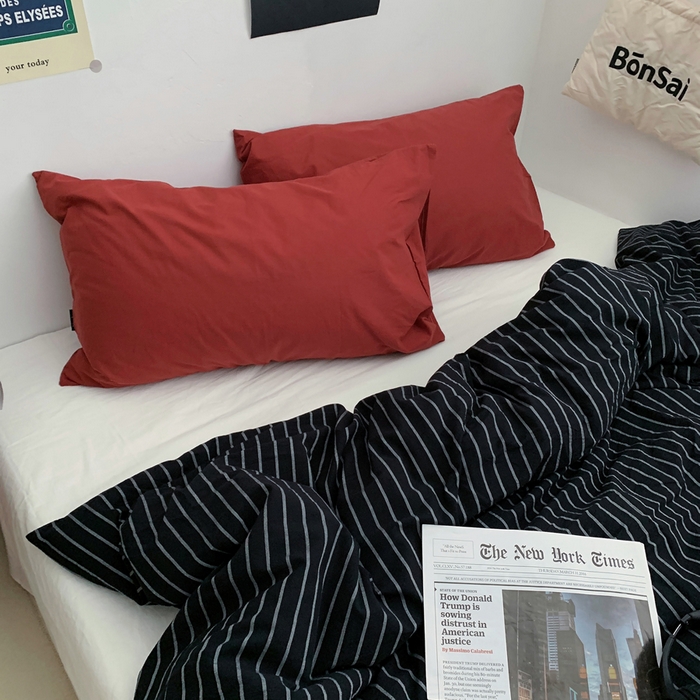 91家纺网 家纺一手货源 找家纺 柚可家居 2024新款40支色织全棉水洗棉三拼四件套 加德纳