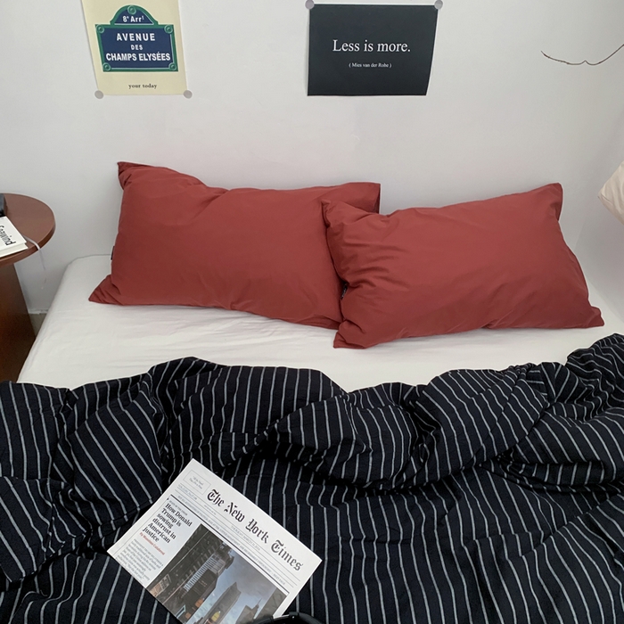 91家纺网 家纺一手货源 找家纺 柚可家居 2024新款40支色织全棉水洗棉三拼四件套 加德纳