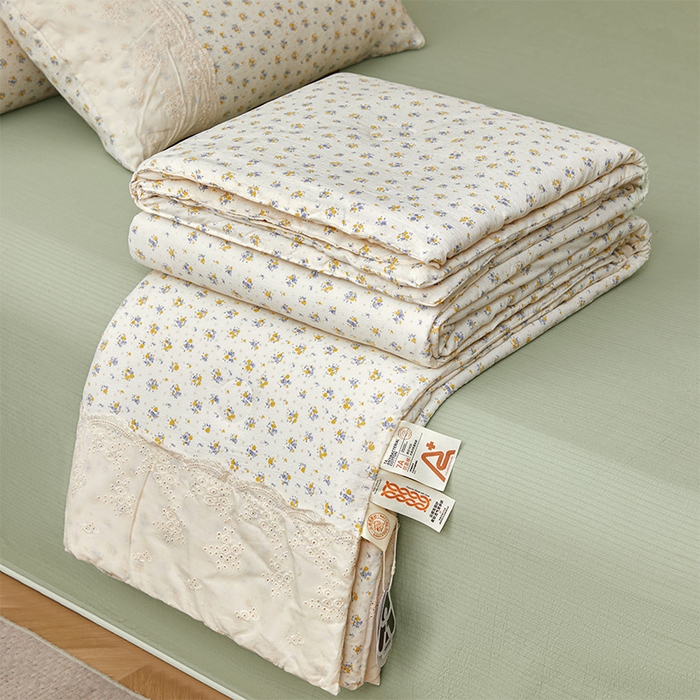 91家纺网 家纺一手货源 找家纺 （总）Mata蔓塔家 2025新款春夏季蕾丝包边三件套夏被四件套