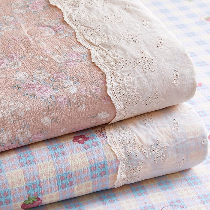 91家纺网 家纺一手货源 找家纺 Mata蔓塔家 2025新款春夏季蕾丝包边夏被三件套四件套 组合图