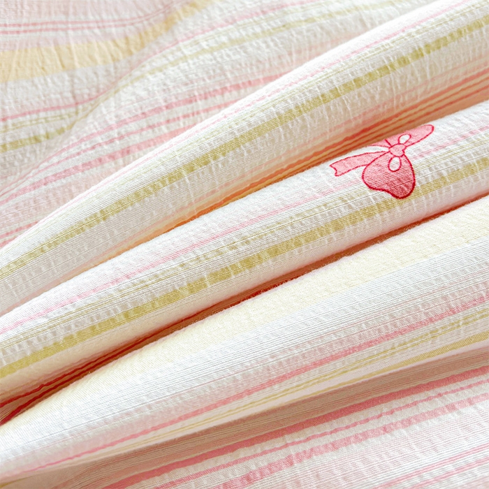 91家纺网 家纺一手货源 找家纺 Mata蔓塔家 2025新款春夏季蕾丝包边夏被三件套四件套 彩虹