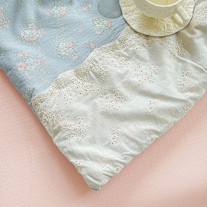 91家纺网 家纺一手货源 找家纺 Mata蔓塔家 2025新款春夏季蕾丝包边夏被三件套四件套 牧夏