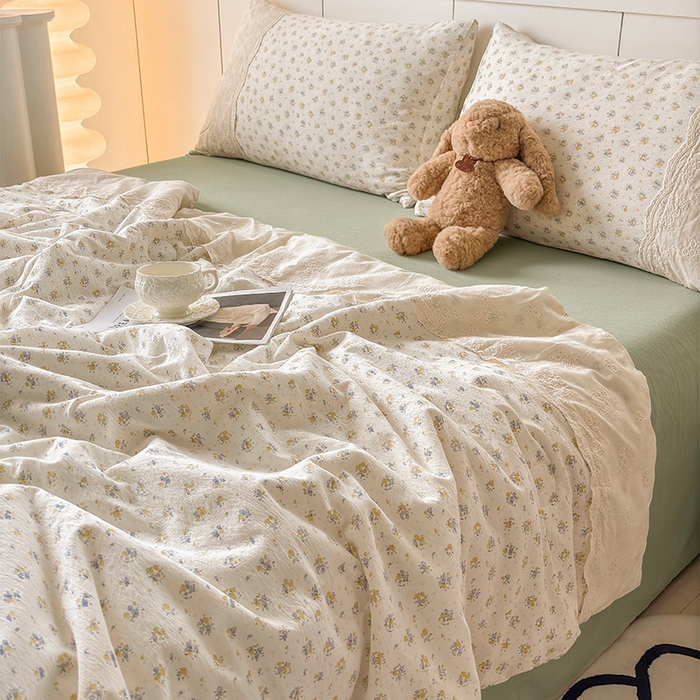 91家纺网 家纺一手货源 找家纺 Mata蔓塔家 2025新款春夏季蕾丝包边夏被三件套四件套 芊眠